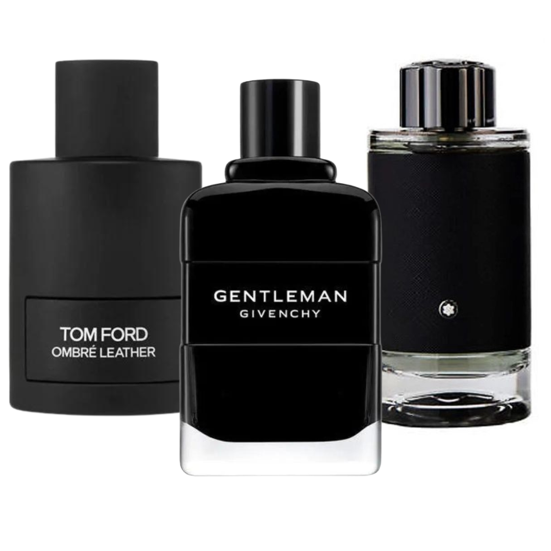 Combo aus 3 Herrenparfums – Tom Ford Ombre Leathe, Givenchy Gentleman, Montblanc Explorer (Eau Parfum)