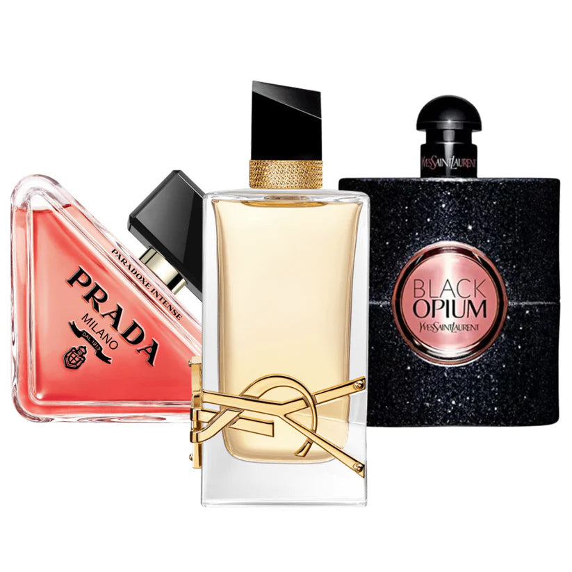 Combo aus 3 Damenparfum – Prada Paradoxe, Black Opium Yves Saint Laurent, Libre (Eau Parfum)