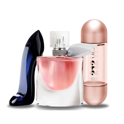 Combo aus 3 Damenparfums – Good Girl von Carolina Herrera, La Vie Est Belle von Lancôme und 212 VIP Rosé von Carolina Herrera [jeweils 100 ml]