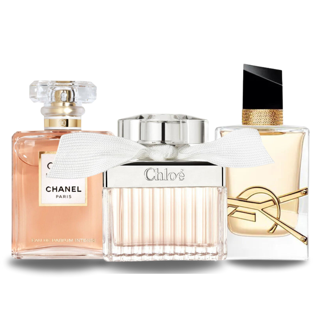 Combo aus 3 Damenparfums – Coco Mademoiselle von Chanel, Libre von Yves Saint Laurent und Chloé Signature [jeweils 100 ml]