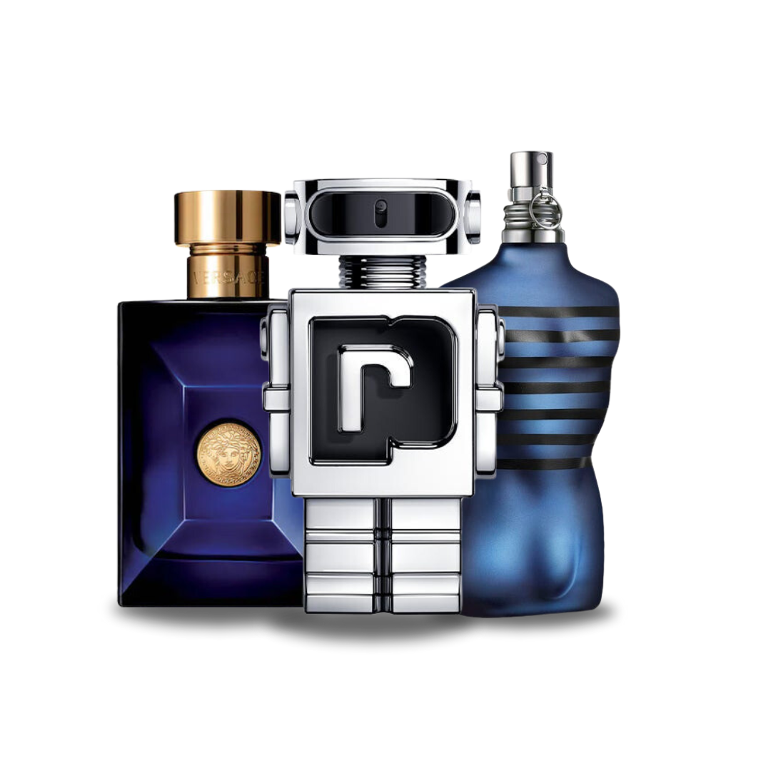 3 Parfum Kombination – Dylan Blue von Versace, Phantom von Paco Rabanne, Ultra Male von Jean Paul Gaultier